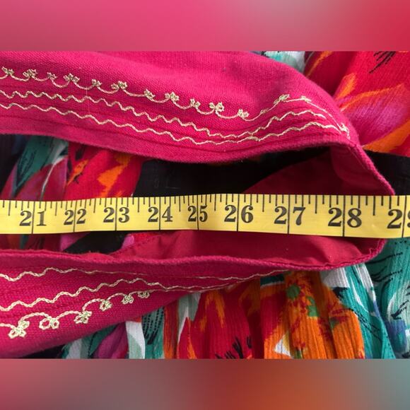 Hippie- boho- unbranded Ed pink embroidery crossbody tote bag- boho 70s - Picture 5 of 13